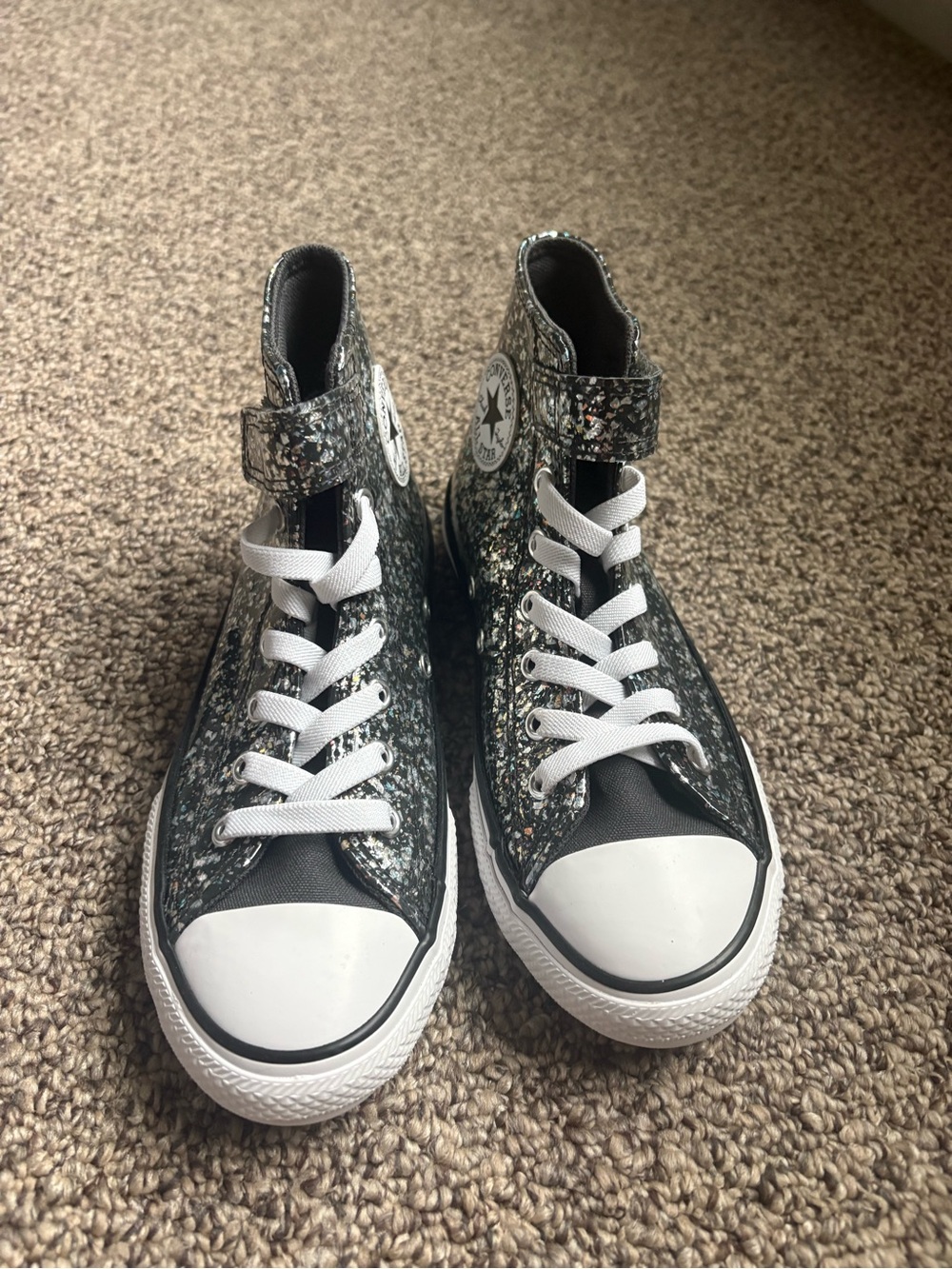 Converse nwt size 3 dark matter/white/black high top
